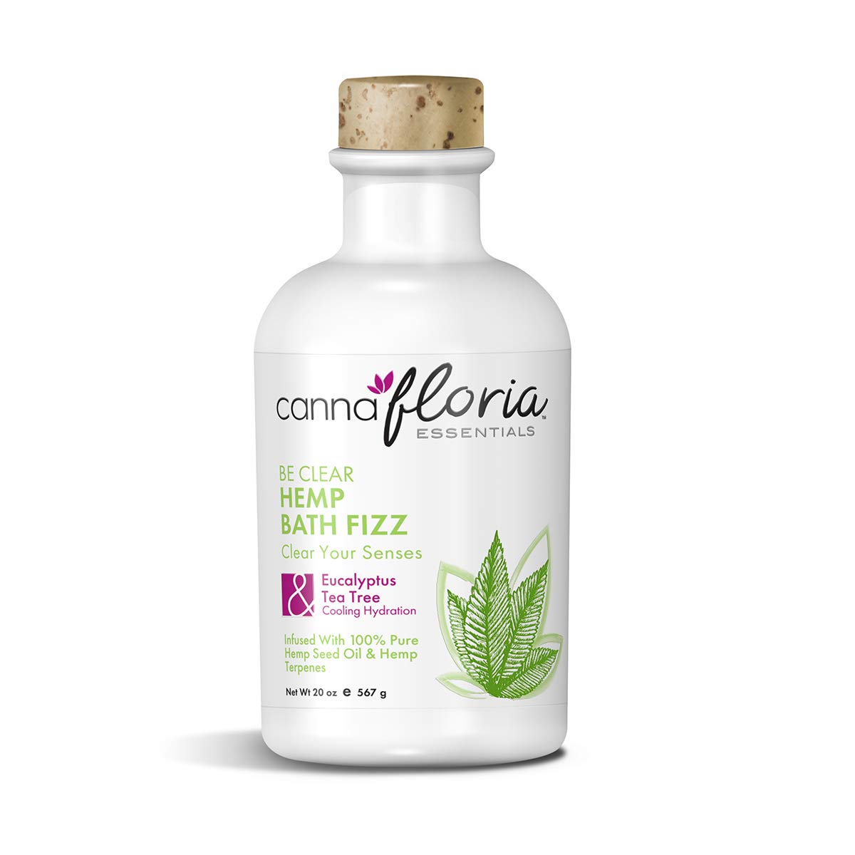 Cannafloria Essentials Be Clear Hemp Bath Fizz, 20 Ounce