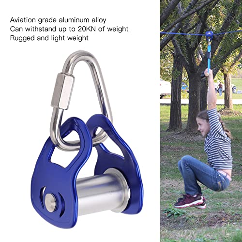 Drfeify Slackline Pulley, Outdoor Sport Pulley Slider Zipline Pulley for Training Obstacle Course for Kids Adults Blue - Image 4