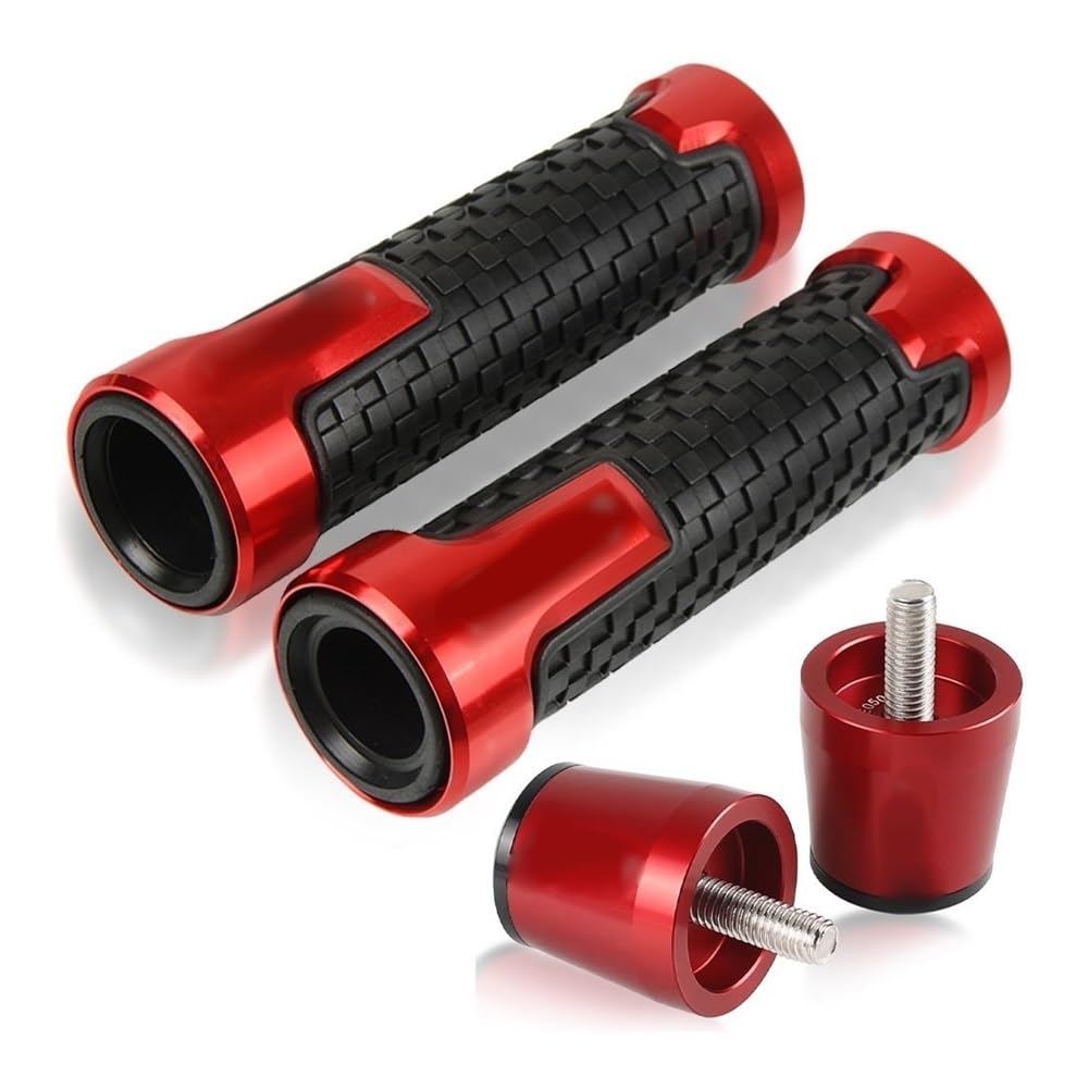 Extrémités de barre et poignées de guidon 22mm pour Kawasaki ZR750 1987-1995 rouge