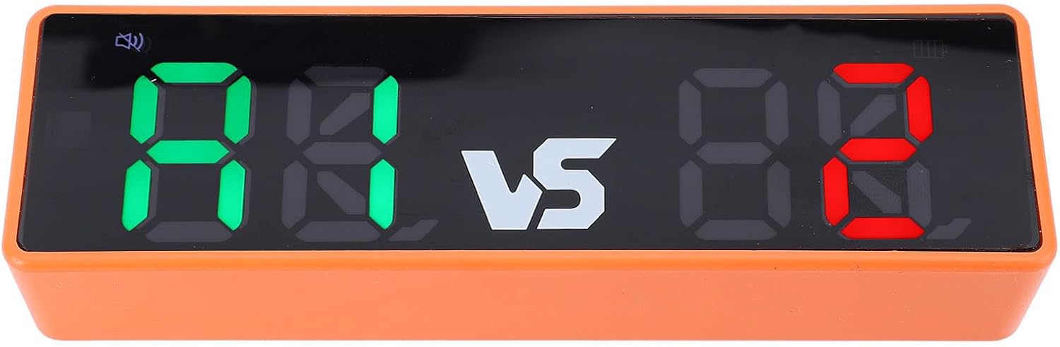 Luocute Mini Digital Scoreboard, Portable Electronic Score Keeper with Bright LED Screen Loud Buzzer USB C Rechargeable for Basketball Volleyball Chess