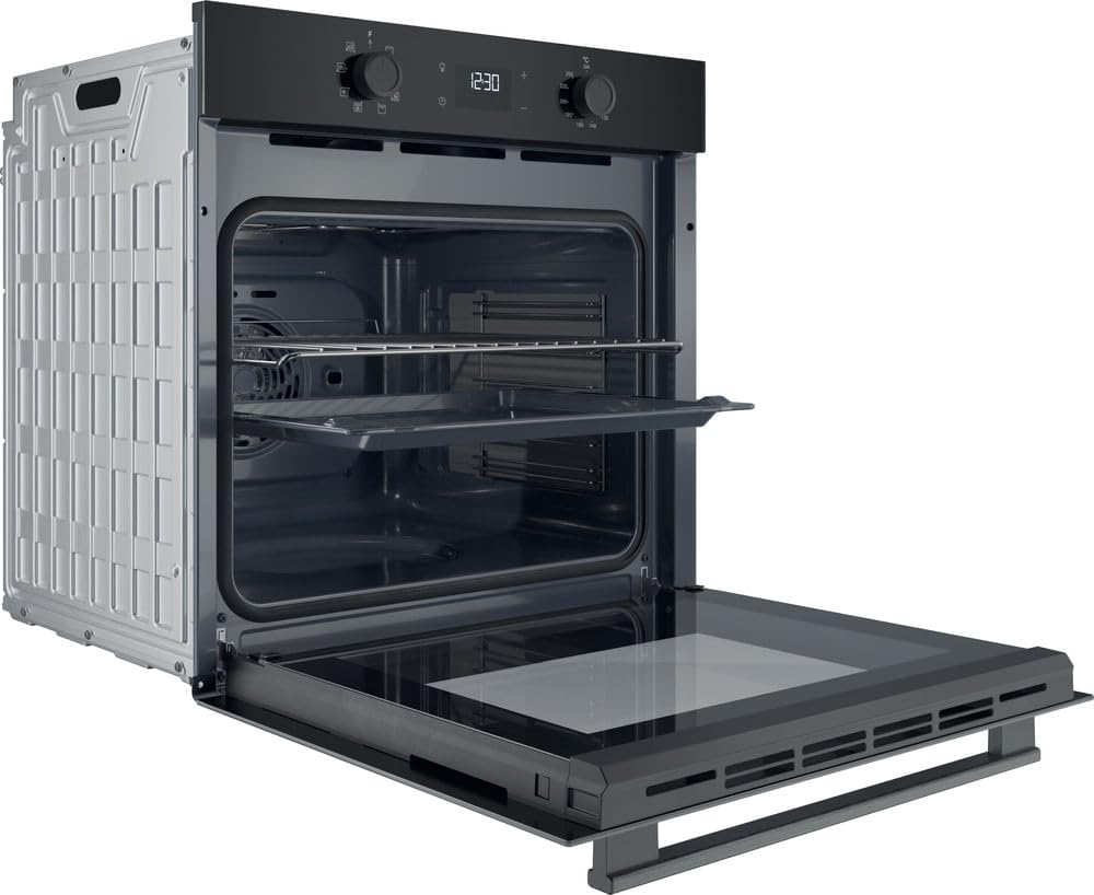 Hotpoint - HAO455CB Four Encastrable Catalyse 71L - Chaleur Tournante - Écran LCD - Programmes Automatiques et Minuterie - H 59,5 x L 59,5 x P 55,1 cm - Classe Énergétique A - Noir