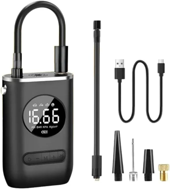 Calibrador Compressor Bomba De Ar Portátil Digital Mini Com Lanterna LED