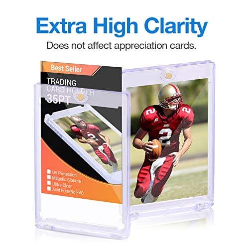 20 Pack - Magnetic Card Holder, 35Pt Magnetic Trading Card Holder, Baseball Card Holder, Hard Acrylic Card Cases, Card Protector For Game Baseball Sports Card, Fit For Standard Card #TOP2