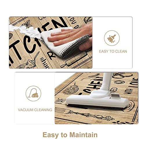 Kitchen Rules Kitchen Mat Set Of 2, Kitchen Mats For Floor, Farmhouse Kitchen Rugs And Mats Non Skid Washable, Decorative Kitchen Floor Mats Non Slip, Kitchen Runner Rug Carpet 17X29 And 17X47 Inch #TOP4