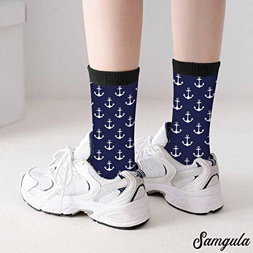 Image of Crew Socks for Woman Size 6-8 Tropical Wildlife Bright Teal Girls Socks