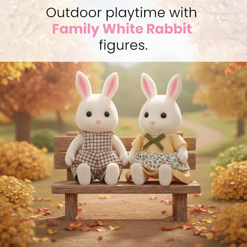 Set de 2 Muñecos Conejo Blanco Flocked 3 Pulgadas miniatura 2