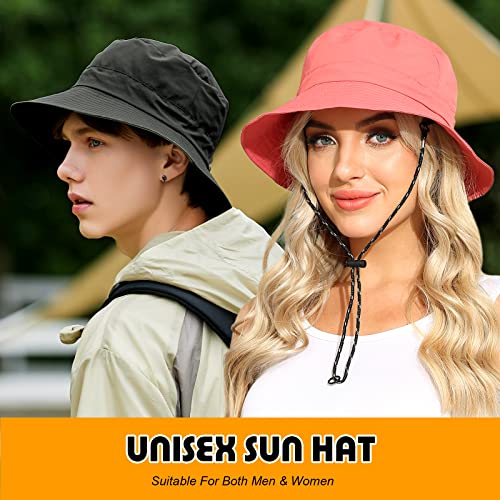 Slowtown Packable Bucket Hat Women Outdoor Waterproof Fishing Hat Summer Lightweight Men Uv Protection Sun Hat (Black, One Size) #TOP3
