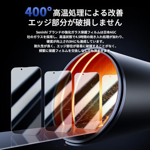 undefined 対応 iPhone 13 Pro Max ガラスフィルム 覗き見 【2枚覗き見防止+2枚レンズ保護フィルム+ガイド枠】 iphone13ProMax フィルム のぞき見防止 レンズフィルム アイホン 13プロ マックス 強化ガラス アイフォン13プロマックス 液晶 保護フィルム 横から見えない 硬度9H 耐衝撃 飛散防止 自動吸着 気泡ゼロ 指紋防止 超高質感 SENFK4AP13PM の商品画像 1