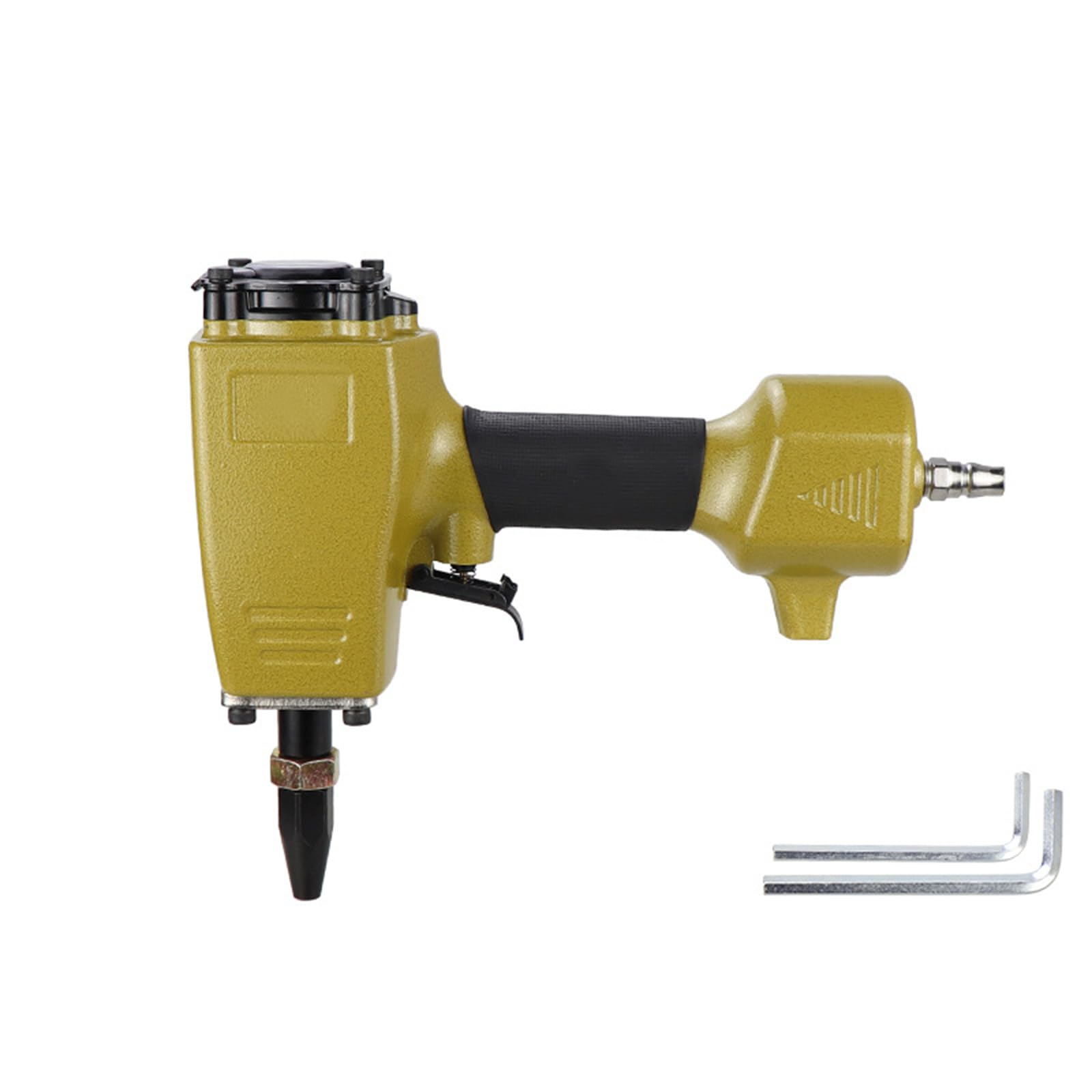 Burcgina Pneumatic Punch Gun, Metal Plate Air Punching Machine, Air Hole Puncher Tool, 3-5MM Hole Diameter, 1/4 Inch Intake, Air Pressure 6-8kg Gold,1