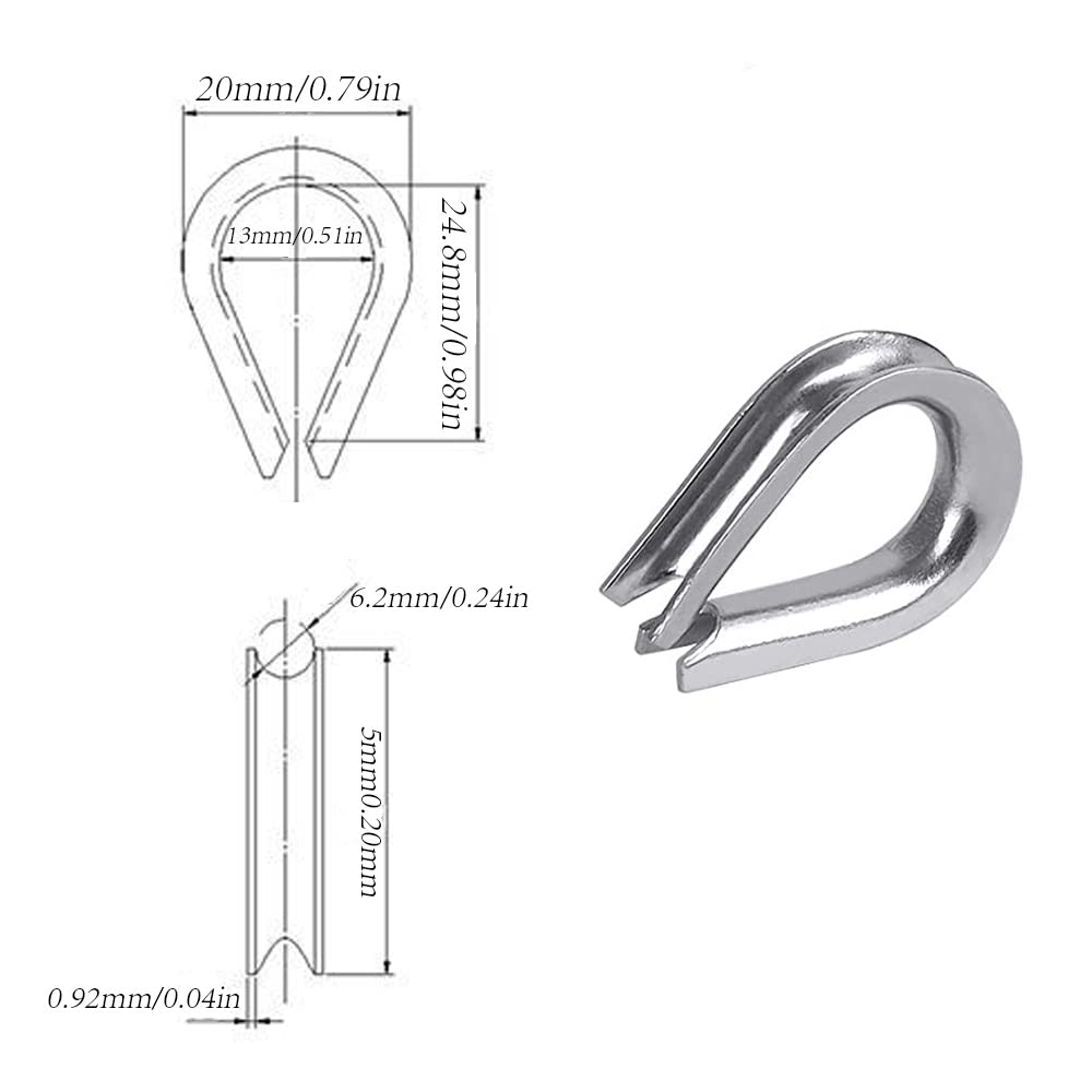 24 Serre-câbles Acier Inoxydable - Pinces Duplex M5 M3 Pour Fixation Câbles Et Cordes