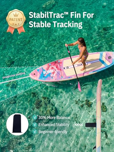 Image of Niphean (Extra Large) Inflatable Paddle Board, SUP for 2+1 People /Family 500lbs Capacity Stand Up Paddle Board with SUP Accessories, StabilTrac Fin Non-Slip Paddleboard for Adults