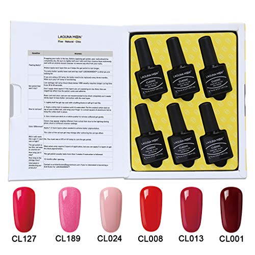 Lagunamoon UV-nagellak, UV-LED 6 kleuren set voor nageldesign gel polish soak off gel nagellak - Image 3