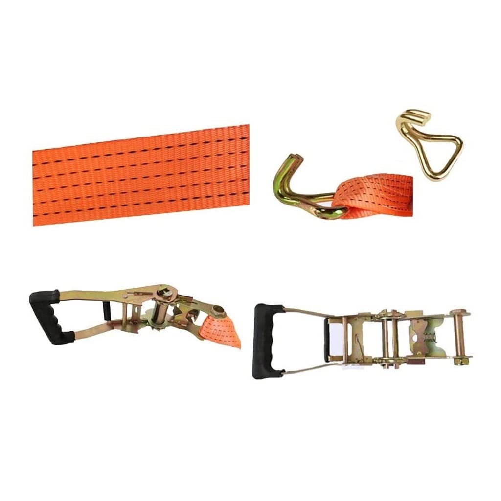 Correas de amarre de trinquete de 2 pulgadas de ancho, correas tensoras de 5 t, correas de amarre, correa de fijación de carga para electrodomésticos en movimiento, equipo de césped, correas de trin