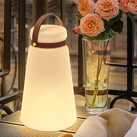 Lámpara de mesa LED para exterior MALUX con mando a distancia, luz blanca cálida, 8 colores, regulable y resistente al agua Cover