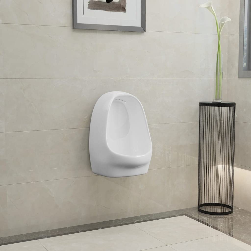 Urinario de pared con válvula de descarga de cerámica blanca para baño LH689341