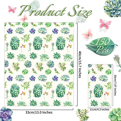 Algpty 150 Pack Cactus Paper Napkins For Guest, Succulent Paper Napkins Disposable Decorative Watercolor Succulent Paper Hand Towels For Bathroom Guest Paper Napkins For Wedding Birthday Dinner Party #TOP1