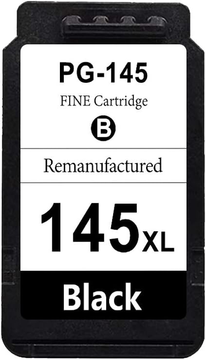 Remanufactured PG-145 XL Ink Cartridge 1 Black Replacement for PG145XL Black Ink for Canon Pixma IP2700 IP2810 MP250 MP270 MP495 MP499 MG2520 MG2924 MG2410 Printer