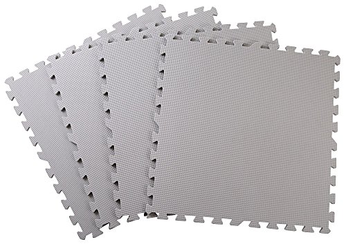 ユノックス 極厚約14mm EVA ジョイント マット 約60×60cm 4枚セット グレー 17-054