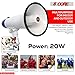 5 CORE Megaphone 20W Bull Horn PA Speaker w 300 Yards Range Loud Siren Voice Amplifier Lightweight Portable Megafono for Outdoor Sports Cheerleading and Coaches - 20R WOB