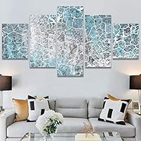 SIGNWIN 5 Panel Canvas Wall Art Modern Art Contemporary Digital Art Dramatic Geometric Multicolor Patterns for Home Decorations Ready to Hang - 60