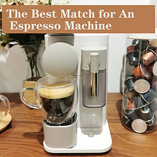 Set Of 4 Double Walled Design Glass Tea Coffee Cup With Handles, Insulated Double Walled Glasses Heat Resistant Cappuccino Latte Tea Drinking Thermo Mugs (4Pcs 350Ml) #TOP4