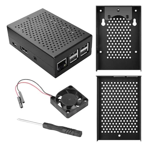 STARTOGOO Raspberry Pi Armo Case para la Caja, la Caja Metal Raspberry Pi 3B + / 3B / 2B + / 2B con aleación de Aluminio Cable de Puente Dupont Hembra a 20 Pines Hembra Jumper Wire TS09 (TS10) Cover