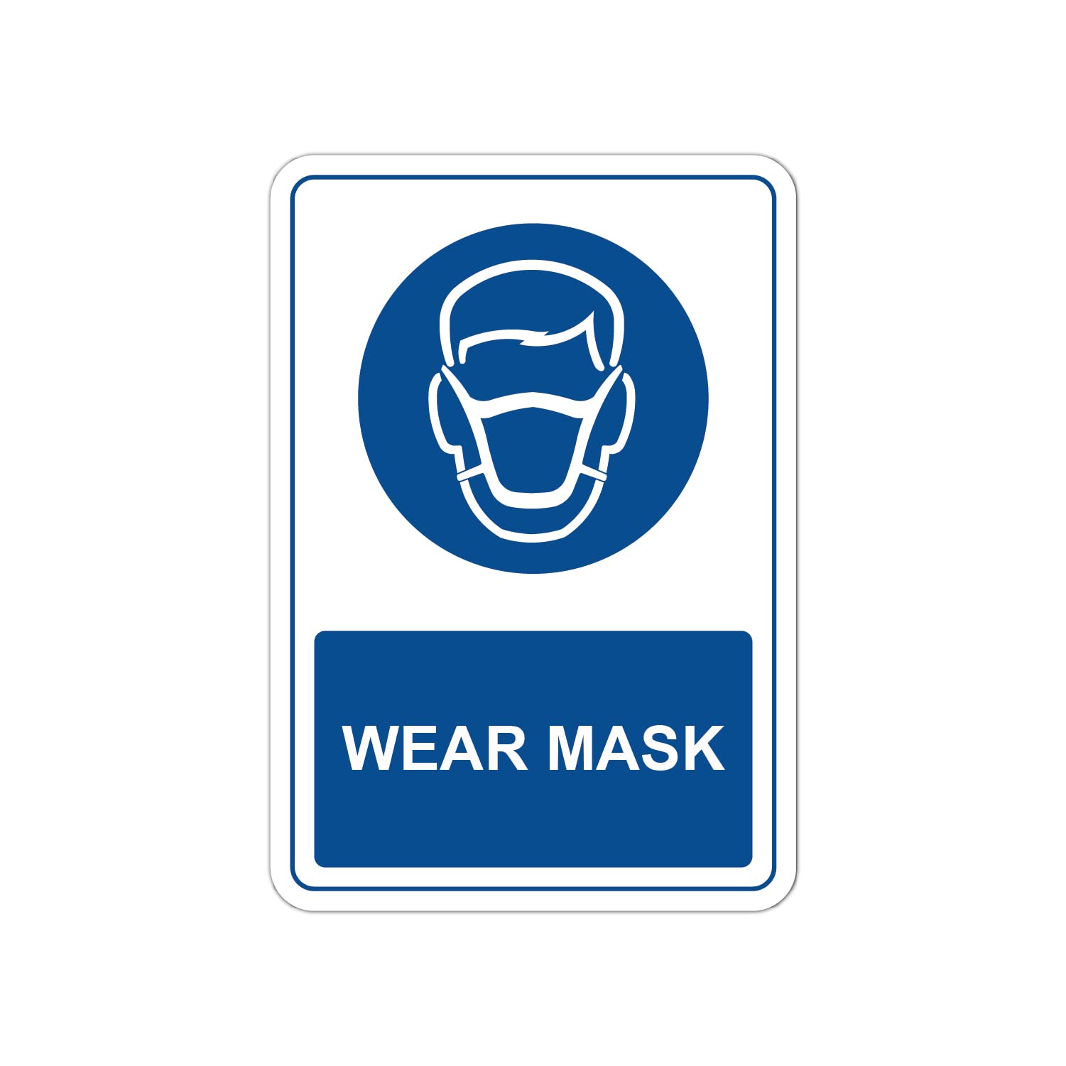 G SignageWear Mask' Sign with 3M Engineering Grade Reflective Surface - Aluminum - English (9.4" x 13.6" (240mm x 345mm))