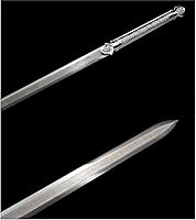 Vista 4 de Espada china, Tang jian espadas reales (hoja forjada de acero de alto carbono) aspecto de plata