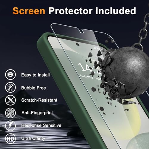 Image of Elzzi Magnetic Guard Designed for Samsung S24 Fe 5G Case Translucent Matte Hard PC + TPU Back Cover [Compatible with MagSafe] Anti-Scratch Phone Case (Green)
