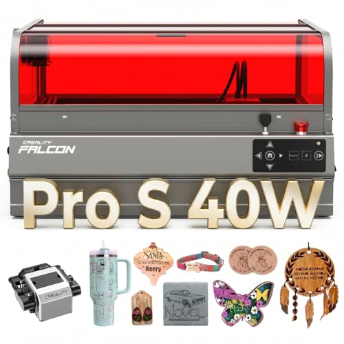 Creality Falcon2 Pro S 40W Laser Engraver 240000mW Desktop Diode Laser Cutter with Auto Focus (Z-Axis) & Auto Cut Through Class 1 Safety Camera & Air Assist 600mm/s for Wood & Acrylic