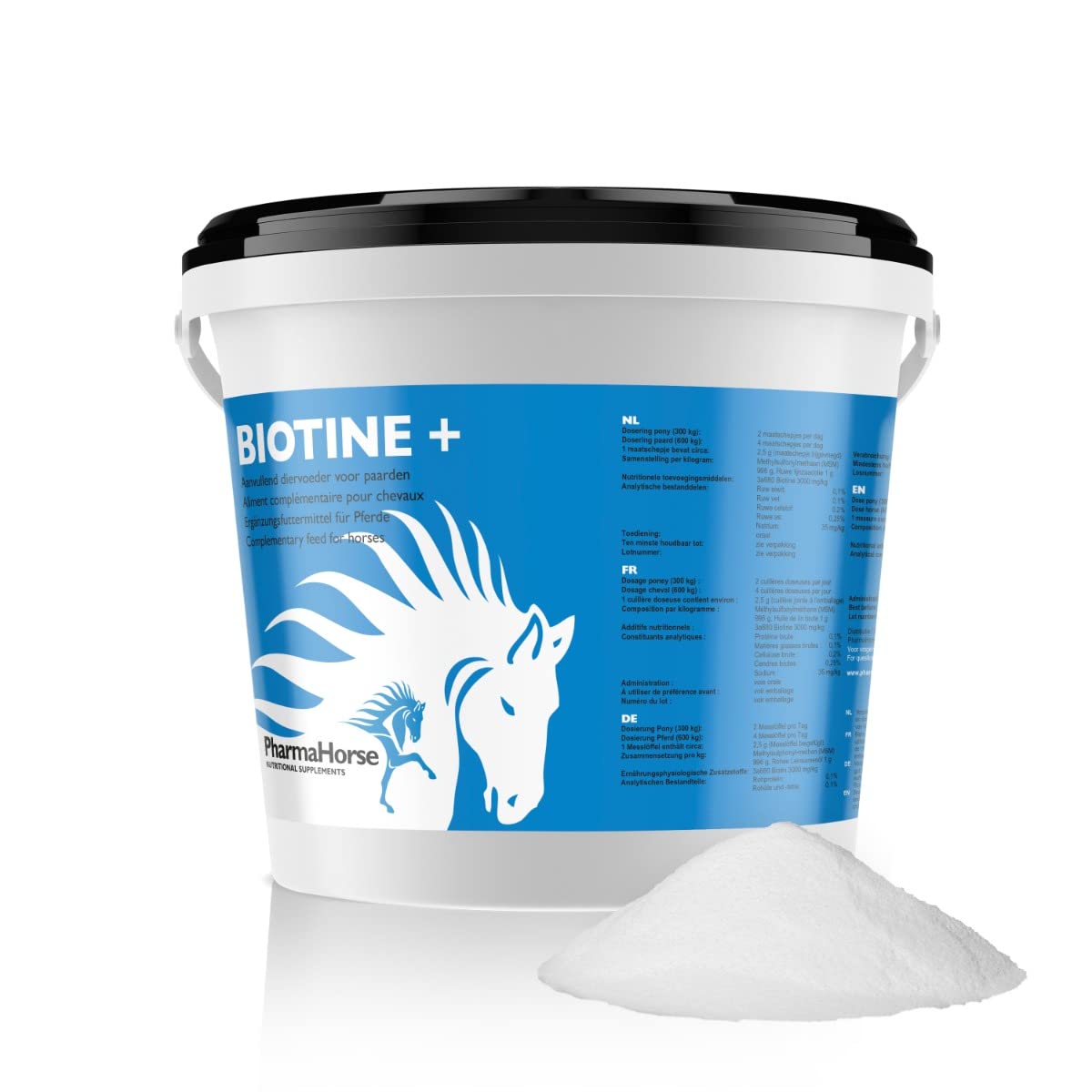 PharmaHorse Biotin+ | Haut | Nervensystem | Energiemetabolismus und Energiestoffwechsel. | Ohne Zuckerzusatz | 1000 Gramm
