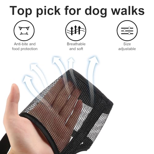 Maulkorb für Große Hunde, Dog Muzzle, Giftköderschutz Hund, Fressschutz Hund, Atmungsaktives Netz, mit Verstellbaren Trägern Geeignet für Kleine Mittlere und Große Hunde