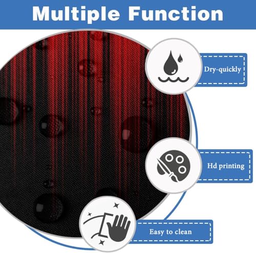 Image of AAtter Red and Black Shower Curtain, 60x72 Inch Ombre Gradient Design, Gothic Style Dark Decor for Mens Bathroom, Polyester Fabric with 12 Hooks
