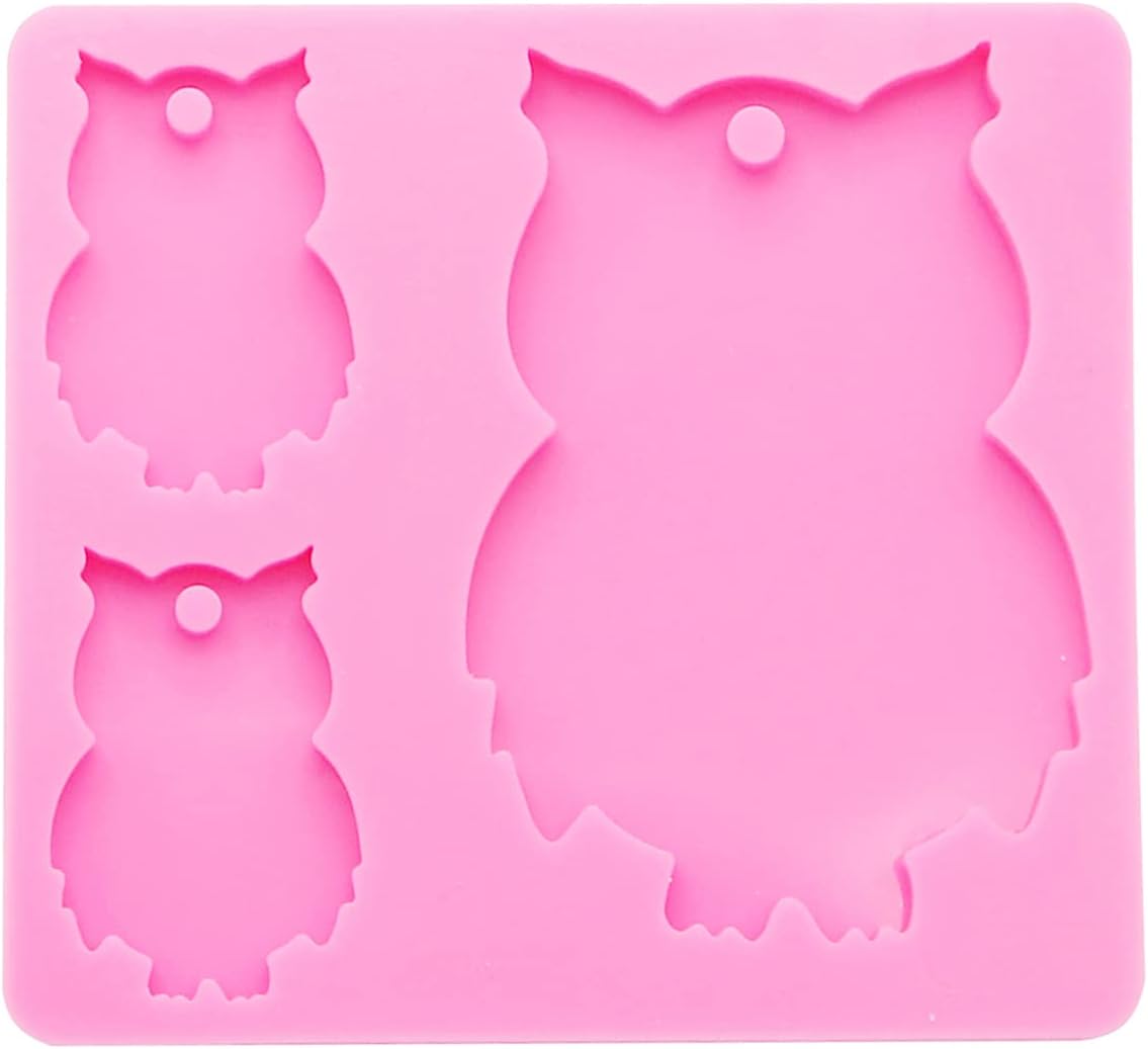 Angel Wings Owl Family Shape Epoxy Craft Keychain Silicone Mould Birds Style Polymer Clay Mold DIY Necklace Epoxy Resin Jewellery Silicone Mold Resin Crafting Molds image 2