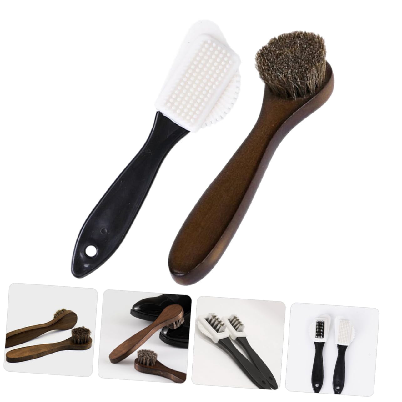 10stücke Teiliges Schuhputzset Polierbürste Für Wildlederschuhe Ergonomische Holzgriff-reinigungsbürsten Mit Weichen Borsten Effektive Pflege Für Glänzende Schuhe Für