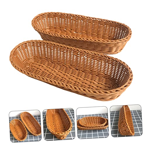 KICHOUSE Cesta oval de frutas, 2 peças, cesta para servir aperitivo de frutas, cesta de servir, cest