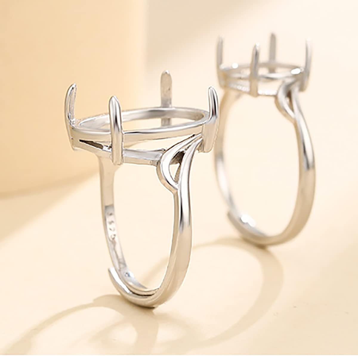 925 Sterling Silver Adjustable Ring Blank fit Jordan Ubuy