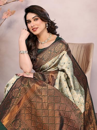 Image of Women's Kanjivaram Soft Silk Banarasi Saree With Blouse Piece | Banarasi Sari For Women | Saree with Blouse piece