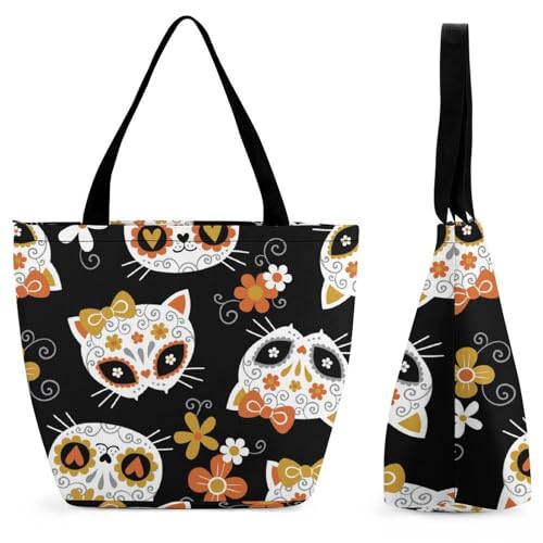 Sac à main crâne de chat mignon grand volume pour organiser vos affaires de voyage