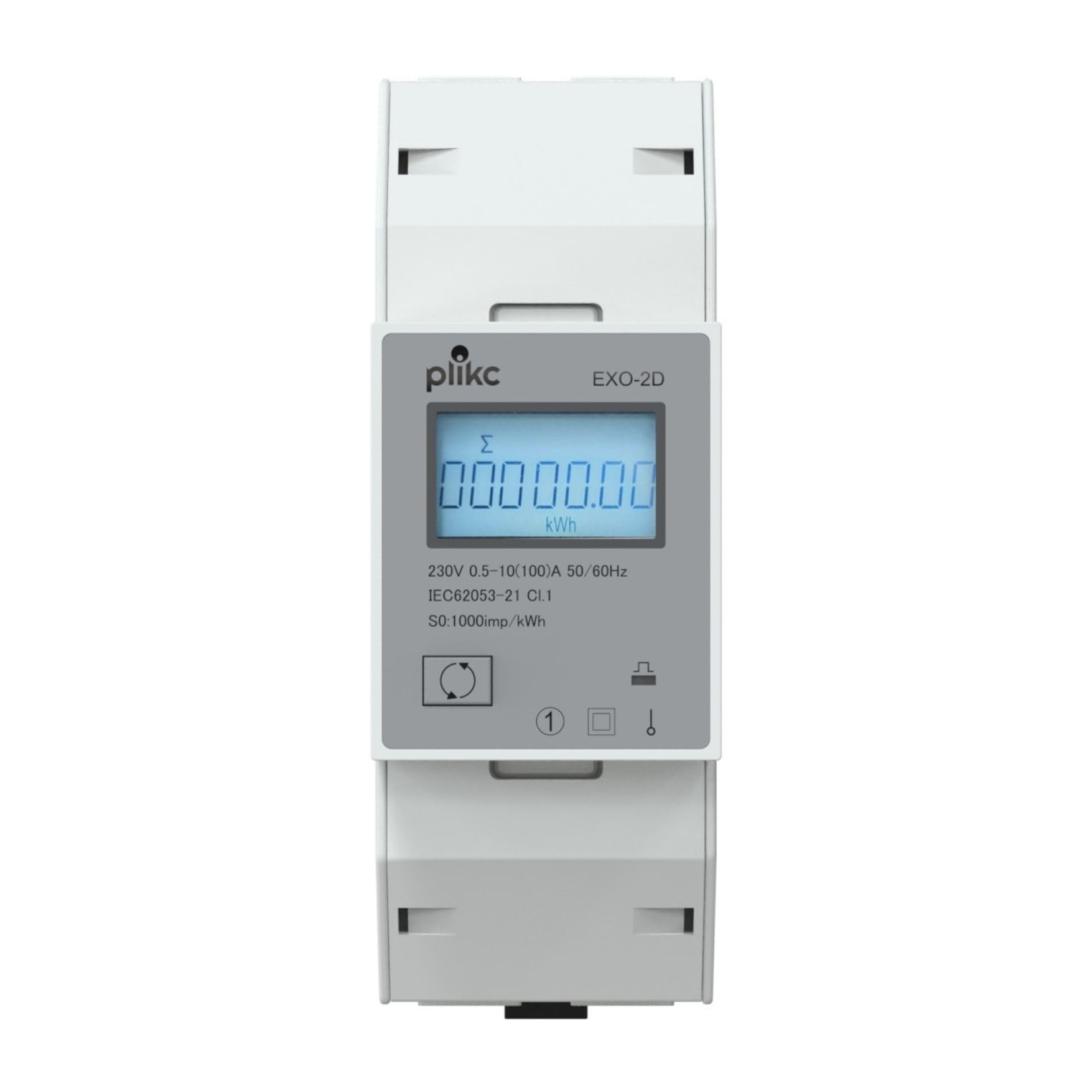 plikc Contador de energía eléctrica monofásica – Digital – Reseteable – Recuento parcial, total, consumo Watt EXO-2D