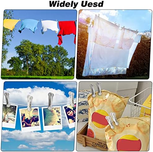 48Pcs Clothes Pegs for Washing Line, Strong Grip and Windproof Plastic Clothes Pegs Laundry Pegs Non Slip Laundry Clips for Clothes Shoes Towel Food Sealing Photos(gray, white)