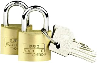 Burg Wächter Vorhängeschloss, 2er-Set, 5 mm Bügelstärke, 4 Schlüssel, Duo 222 30 SB, Bügelstärke: 5,0 mm / Höhe : 35,3 mm