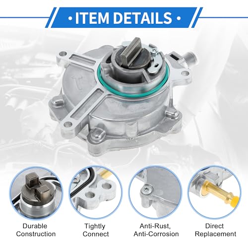Bomba de Vacío para Frenos No. 29300F0011/2930025011, Bomba de Vacío para Motor para Toyota Avalon 2020-2022, Aleación de Aluminio, Color Plata, 1 Unidad miniatura 4