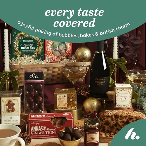 Festive Afternoon Tea Hamper – Gourmet Christmas Hamper for Couples, Friends & Family with Prosecco, Luxury Mince Pies, Amaretti Biscuits & Artisan Chocolate – Clearwater Hampers & Gourmet Gifts - Image 6