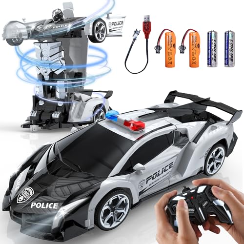 KKM Remote Control Car Toy, 2.4Ghz Transform Robot RC Cars with F...