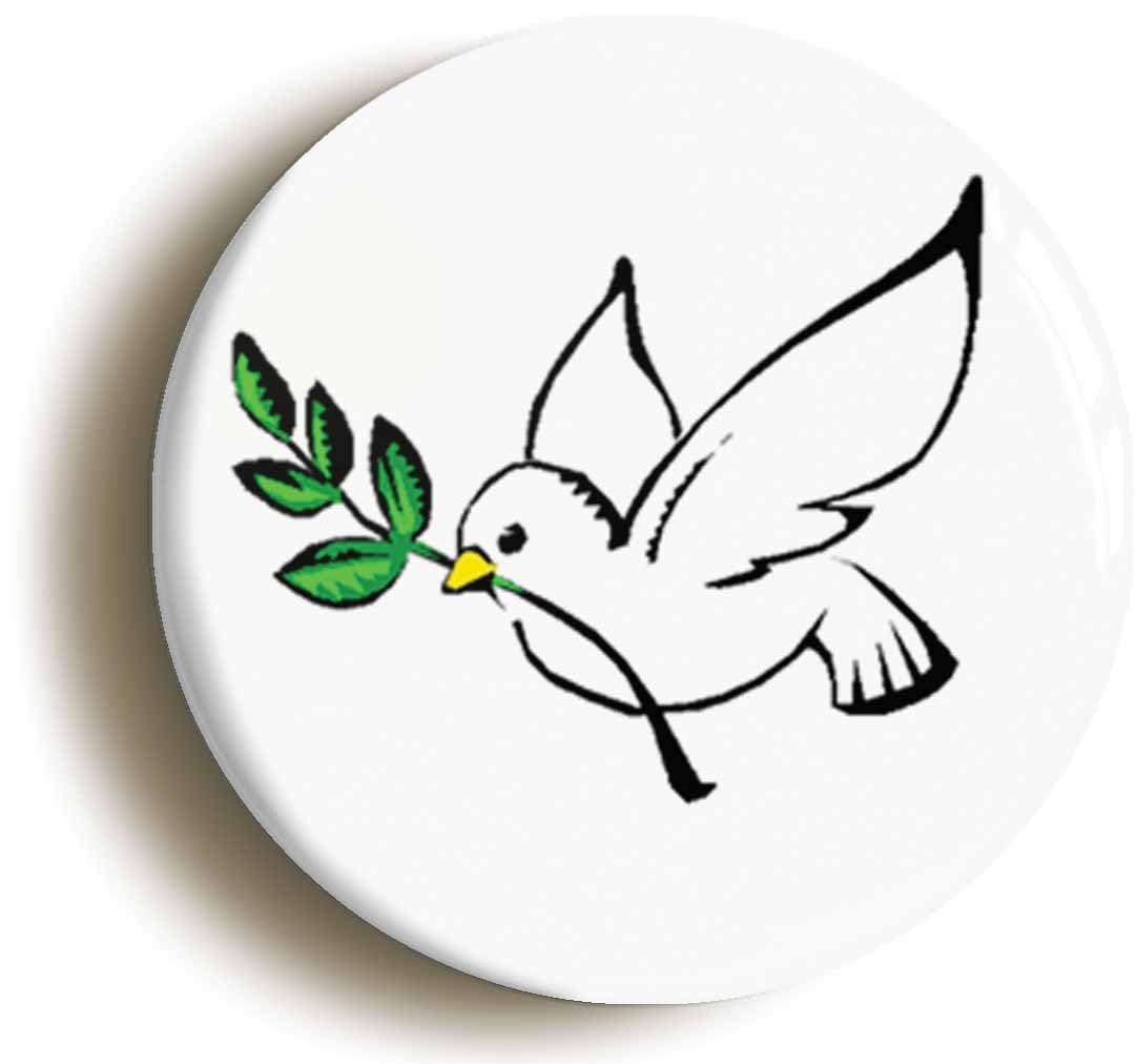 Peace Dove Fridge Magnet (Circular 2inch / 50mm Diameter)