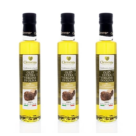 Olio Clemente - Aromatizzato Al Tartufo 3 Bottiglie Da 250ml | Olio Extravergine Di Oliva Italiano | Olio Oliva Extravergine Italiano Privo Di Glutine | Olio Di Oliva Extravergine Italiano