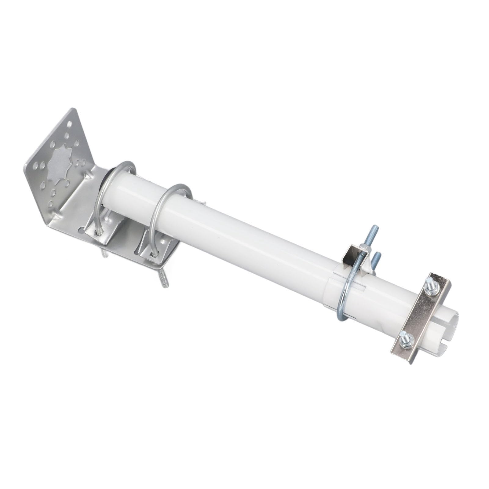Supporto , Supporto da Palo in Acciaio Inossidabile Resistente Alla Ruggine, da Tetto con Angolo Terminale Regolabile per Antenna Parabolica Rettangolare V2 Antenne TV Esterne AP WiFi