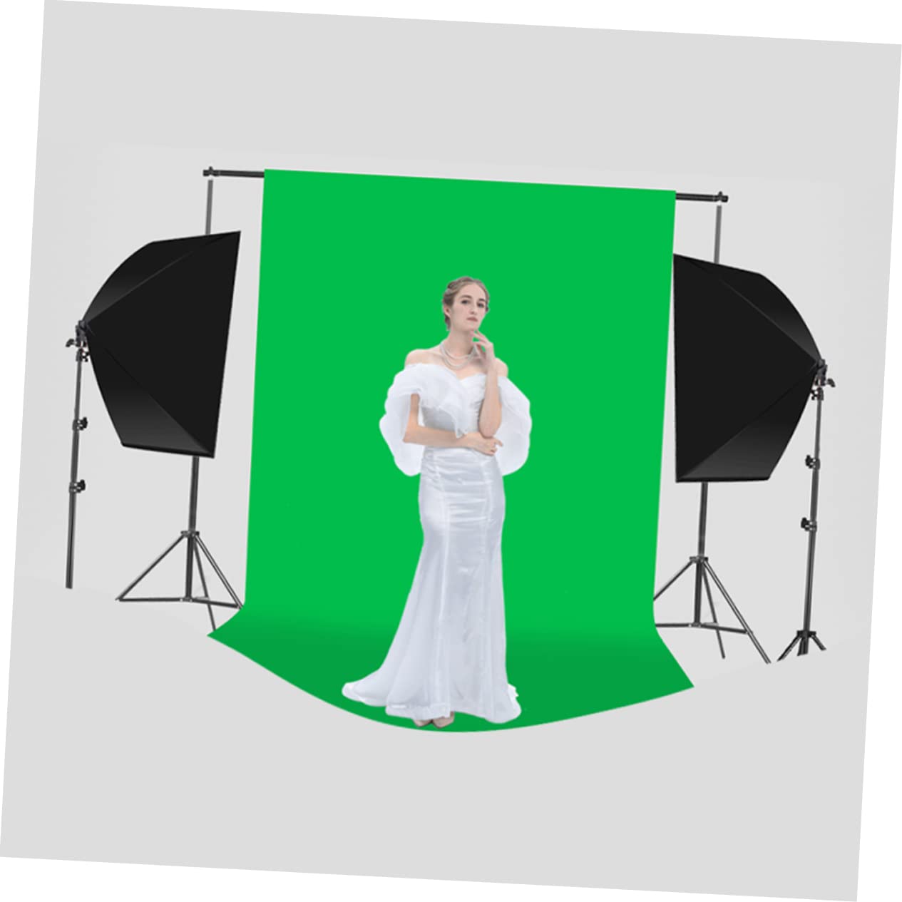 Veemoon Fondo de Fotografía Verde, Tela de Poliéster Algodón, Reutilizable y Fácil de Lavar, Adecuado para Vídeos de Maquillaje y Mesa