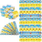 Realspring 100 Pcs Duck Slap Bracelets for Kids Slap Wristbands Bulk for Birthday Goodie Bags Fillers Classroom Prizes Baby Shower Gifts Duck Party Favors